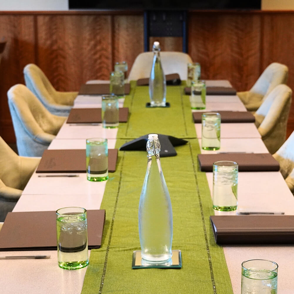 table set for meeting
